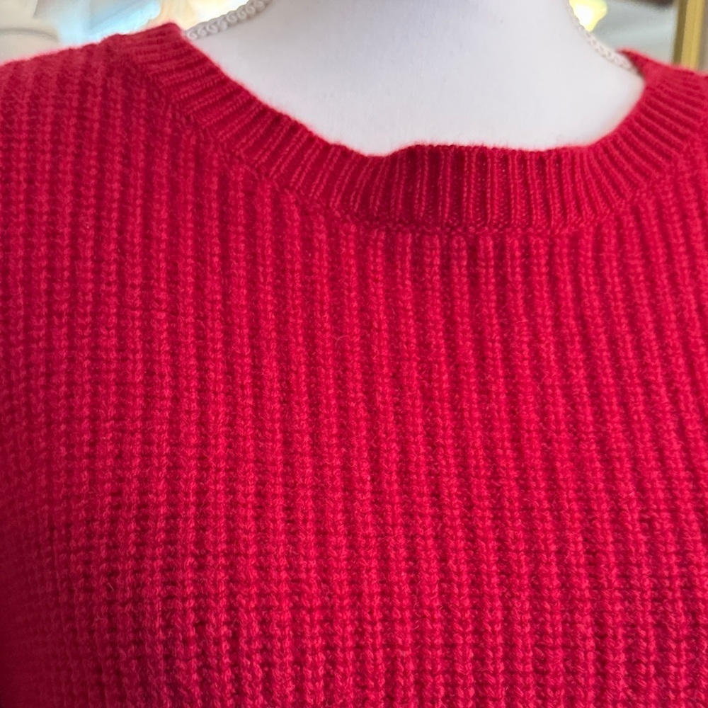 Eileen Fisher Ribbed Sweater, Recycled Cashmere-Size Large-Rich Red - Picture 3 of 12